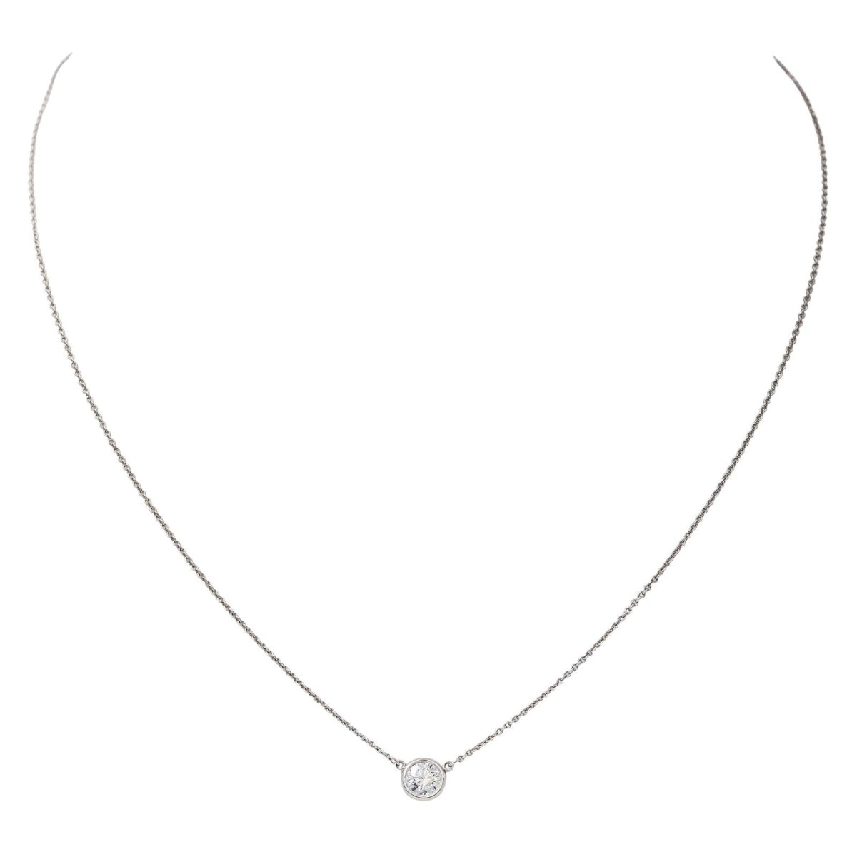 Tiffany & Co Collier Solitaire Platine Diamant - Castafiore