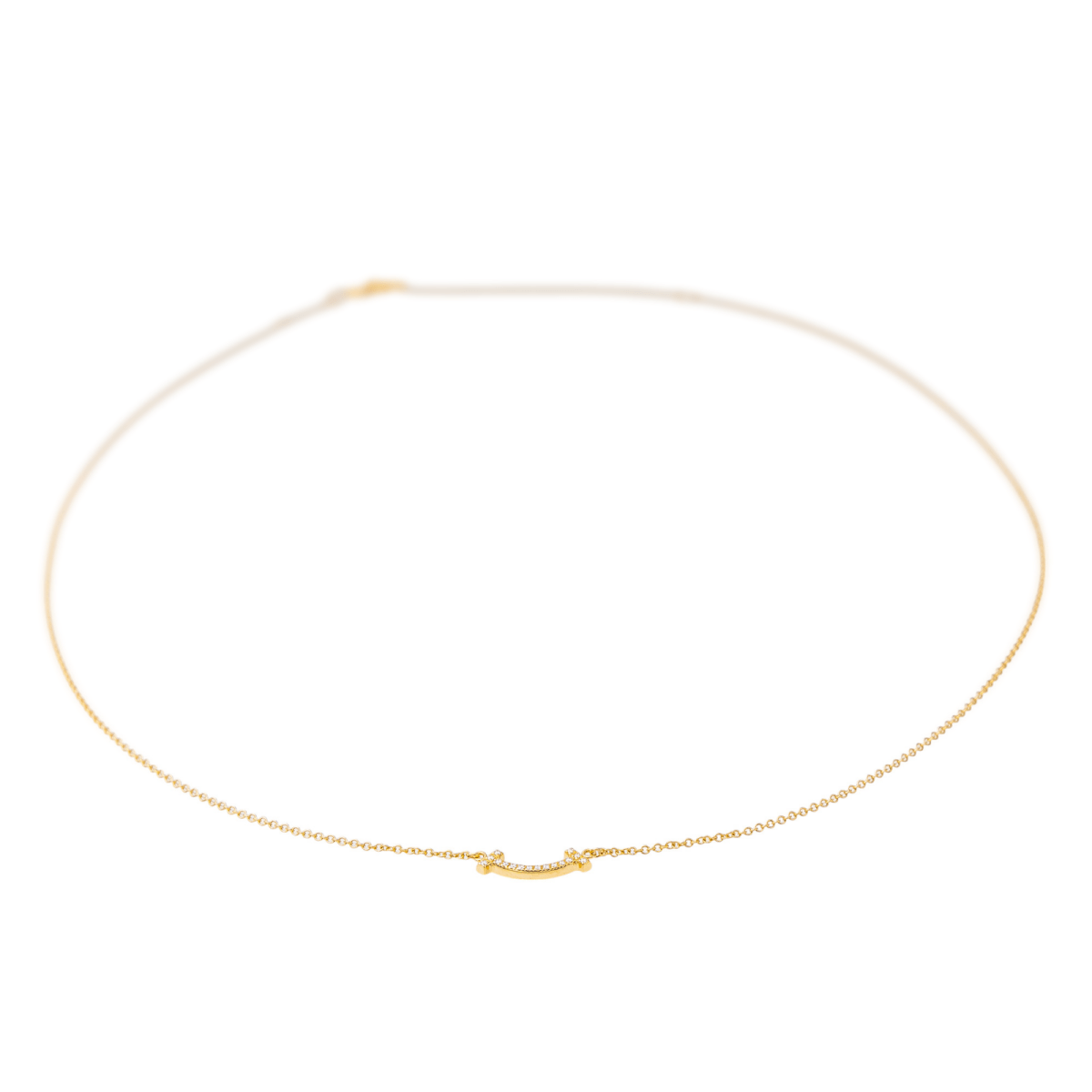 Tiffany & Co Collier T Smile Or jaune Diamant - Castafiore