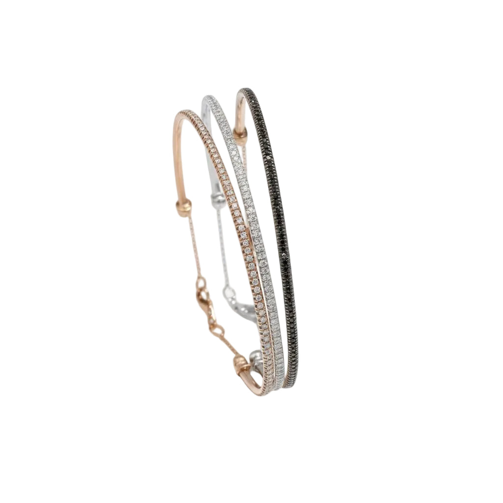 Trilogie de bracelets - Or Rose et Or Blanc - Diamants - Castafiore