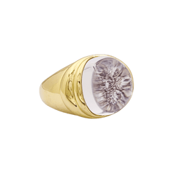 Bague Mauboussin, "Transparence" en or jaune, diamants et cristal de roche.