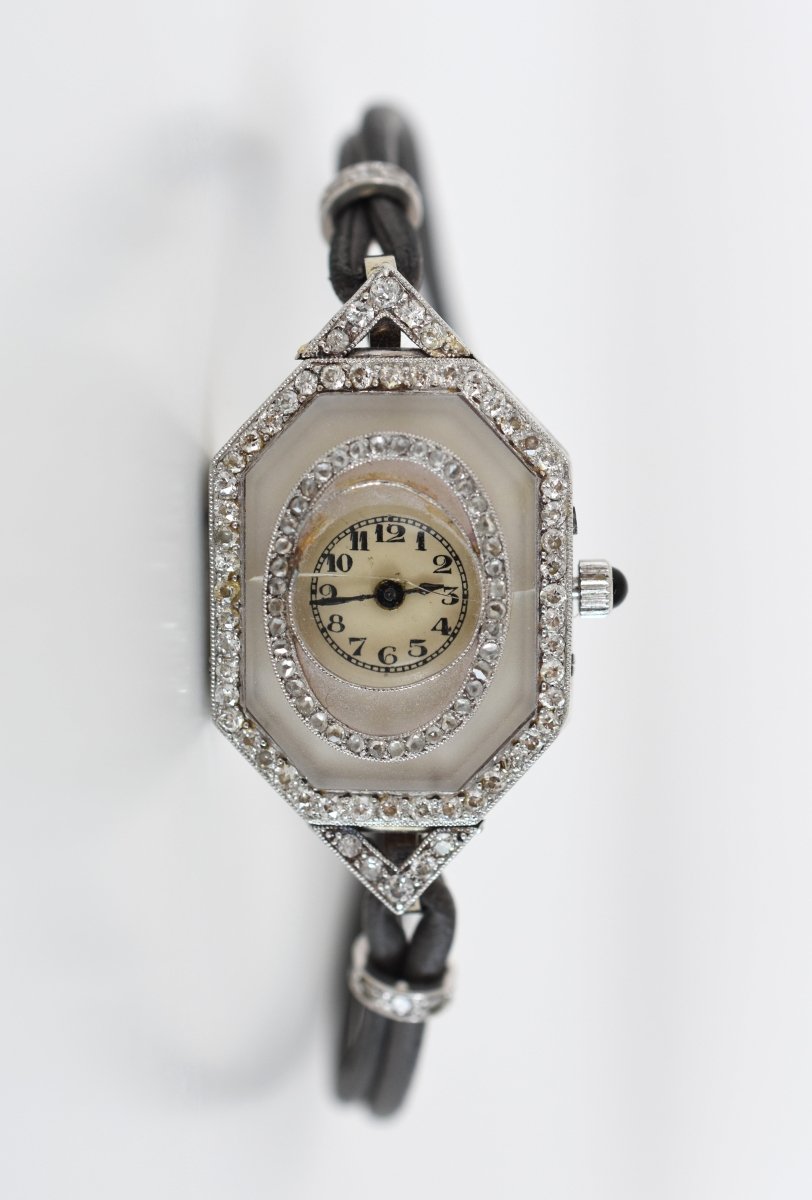Vacheron Constantin exceptionnelle Période art - déco 1920 - 1925, platine (950), or blanc 18 carats et diamants - Castafiore