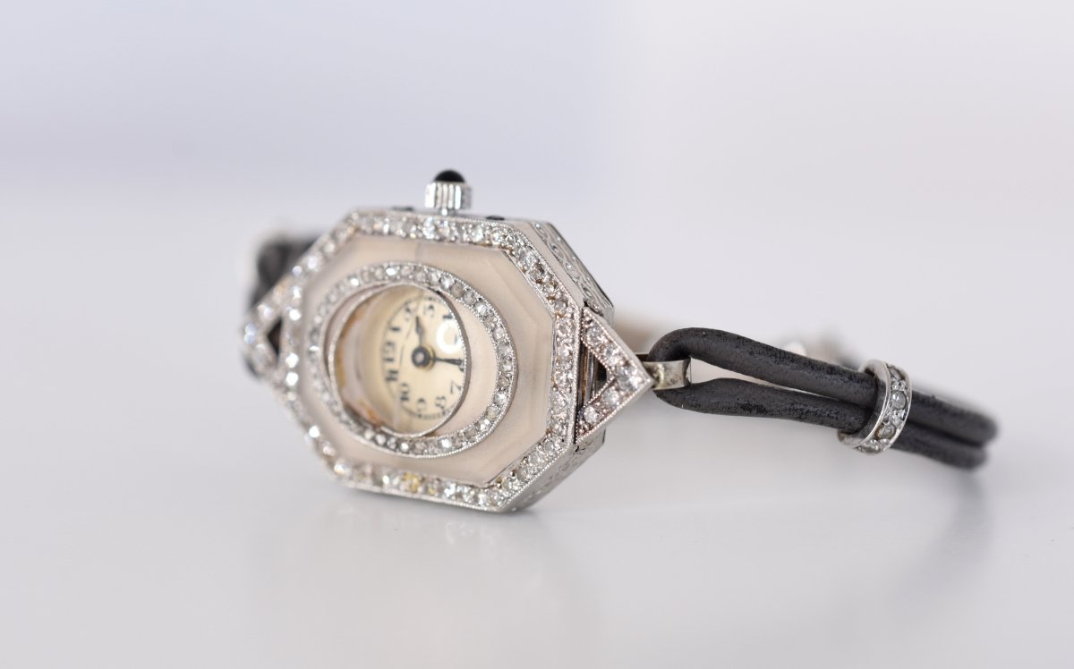 Vacheron Constantin exceptionnelle Période art - déco 1920 - 1925, platine (950), or blanc 18 carats et diamants - Castafiore