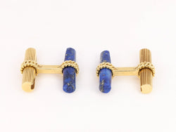 VAN CLEEF & ARPELS Boutons de Manchette Or Jaune Malachite Hématite Lapis Lazuli - Castafiore