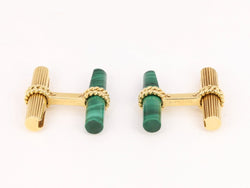 VAN CLEEF & ARPELS Boutons de Manchette Or Jaune Malachite Hématite Lapis Lazuli - Castafiore