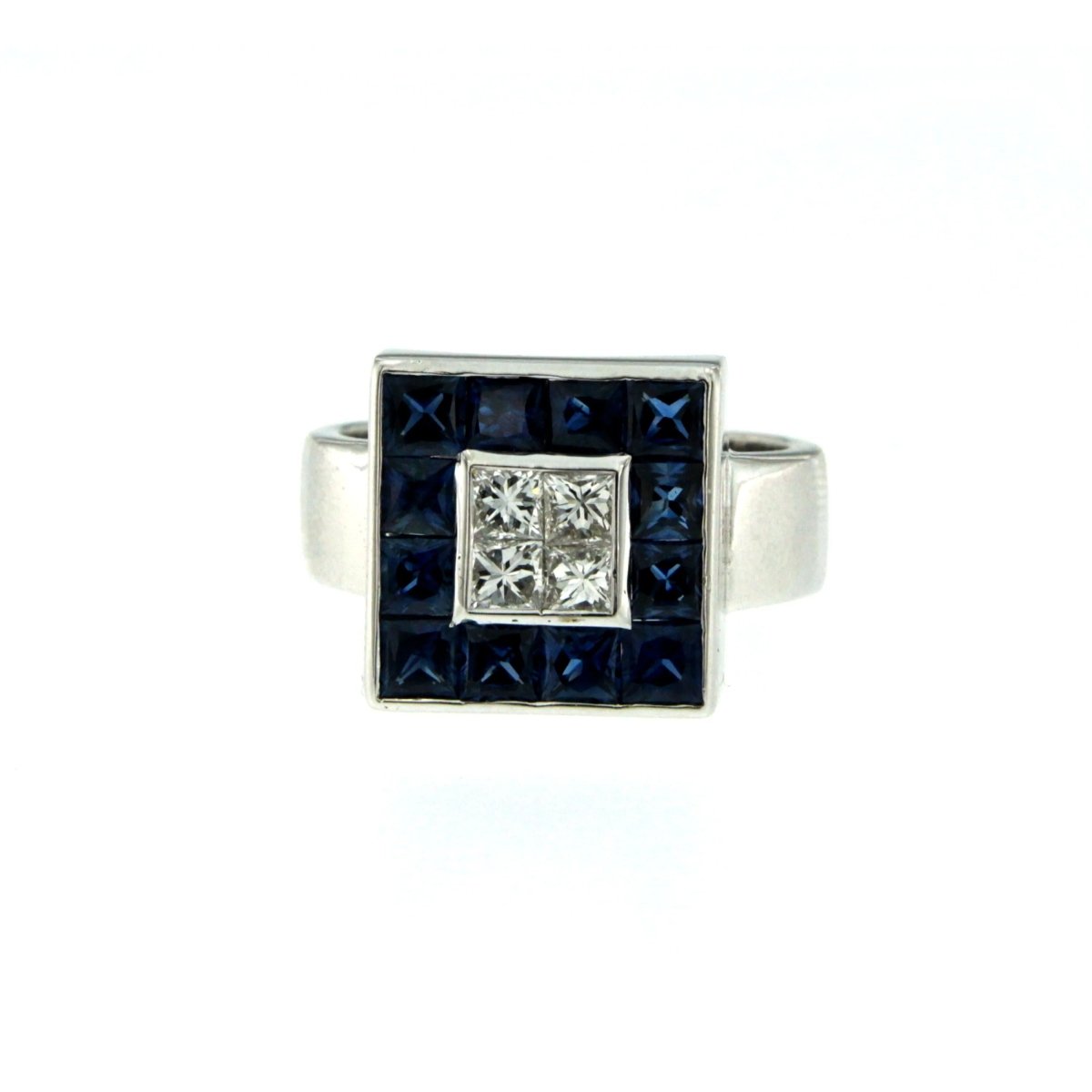 Vintage 2.50 Carat Sapphire 1 Carat Diamond Gold Ring - Castafiore