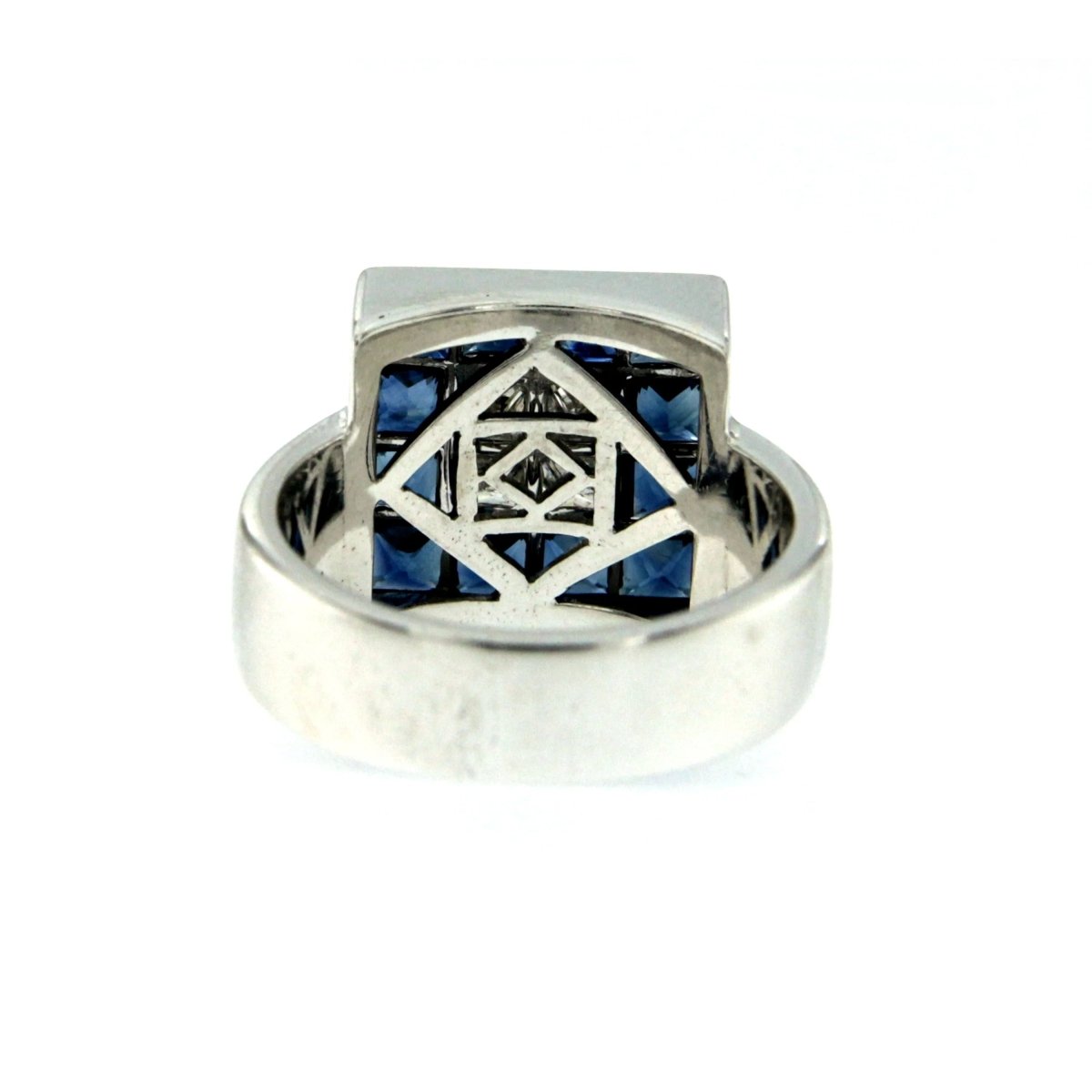 Vintage 2.50 Carat Sapphire 1 Carat Diamond Gold Ring - Castafiore
