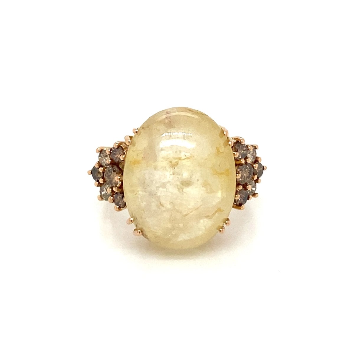 Vintage 32 Carat Natural Sapphire Diamond Cocktail Ring - Castafiore