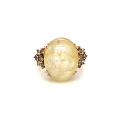 Vintage 32 Carat Natural Sapphire Diamond Cocktail Ring - Castafiore