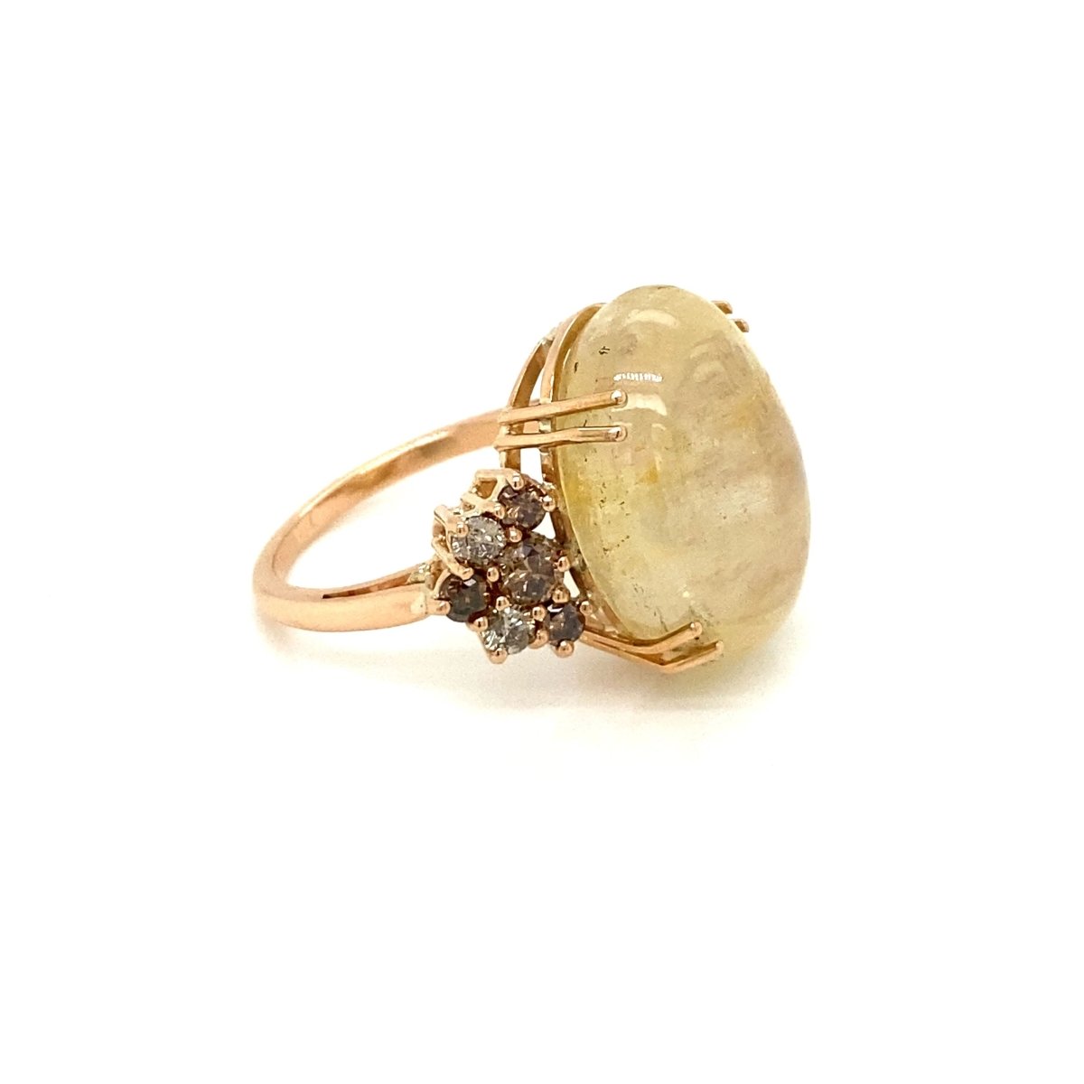 Vintage 32 Carat Natural Sapphire Diamond Cocktail Ring - Castafiore