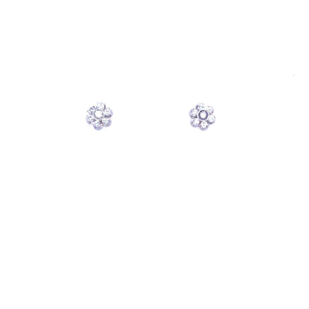 Vintage Diamond Gold Cluster Stud Earrings - Castafiore