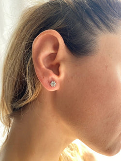 Vintage Diamond Gold Cluster Stud Earrings - Castafiore