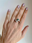 Vintage Hearts Emerald Diamond Vous et Moi Gold Ring - Castafiore