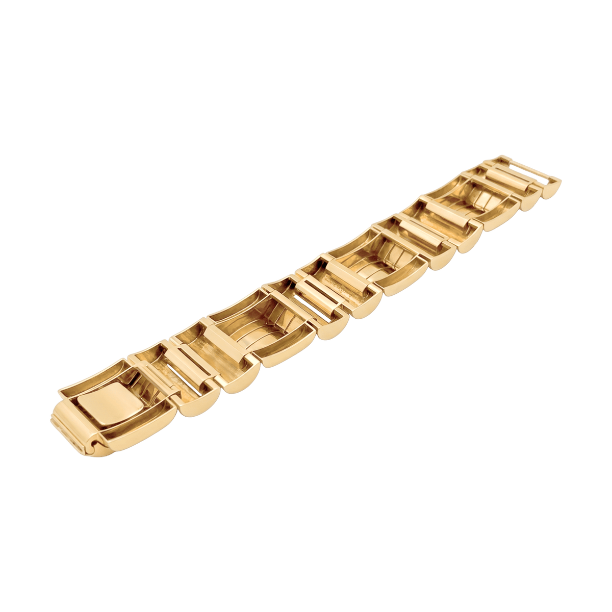 Bracelet "Tank", or jaune et or rose.