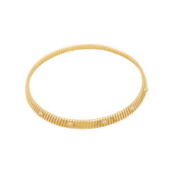 Collier Bulgari, "Tubogas" or jaune et diamants.