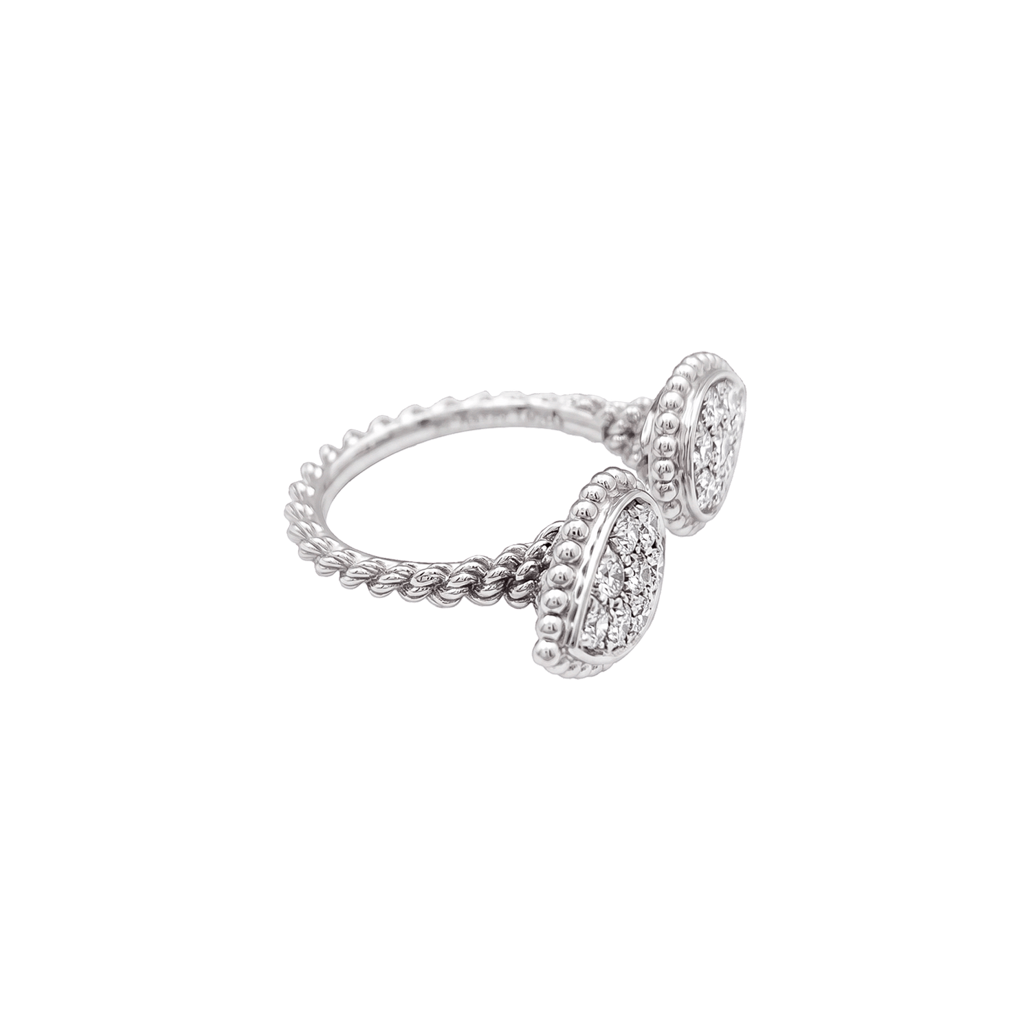 Bague Boucheron, "Serpent Bohème Motif S", or blanc, diamants.