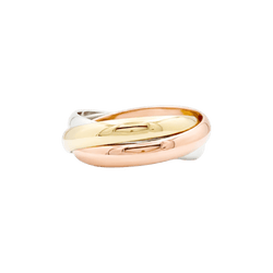 Bague Cartier, "Trinity Classique", trois anneaux en trois tons d'or.