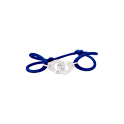 Bracelet Dinh Van "Menottes R10", or blanc, diamants.