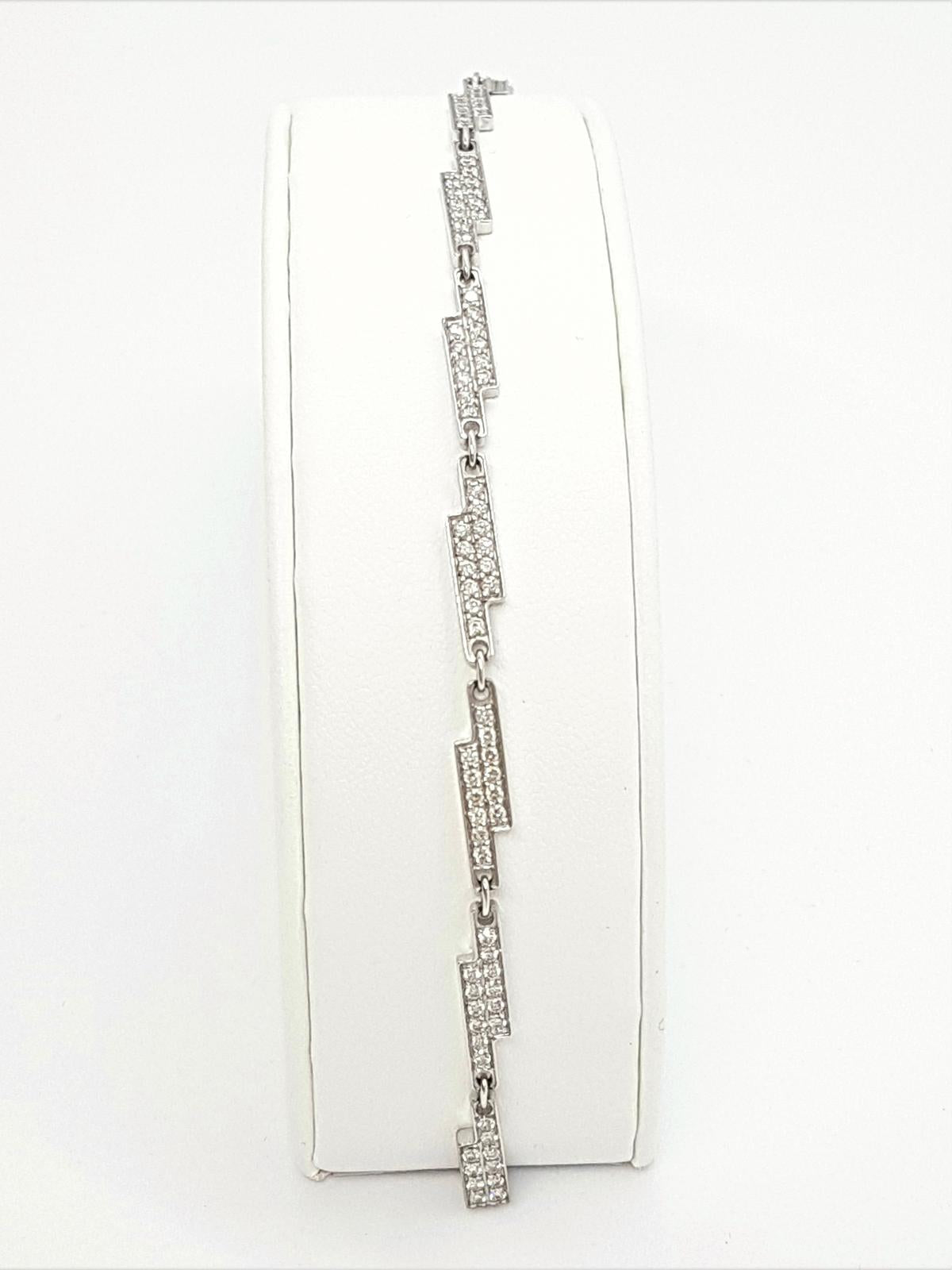 DINH VAN “Seventies” bracelet, in white gold set with diamonds