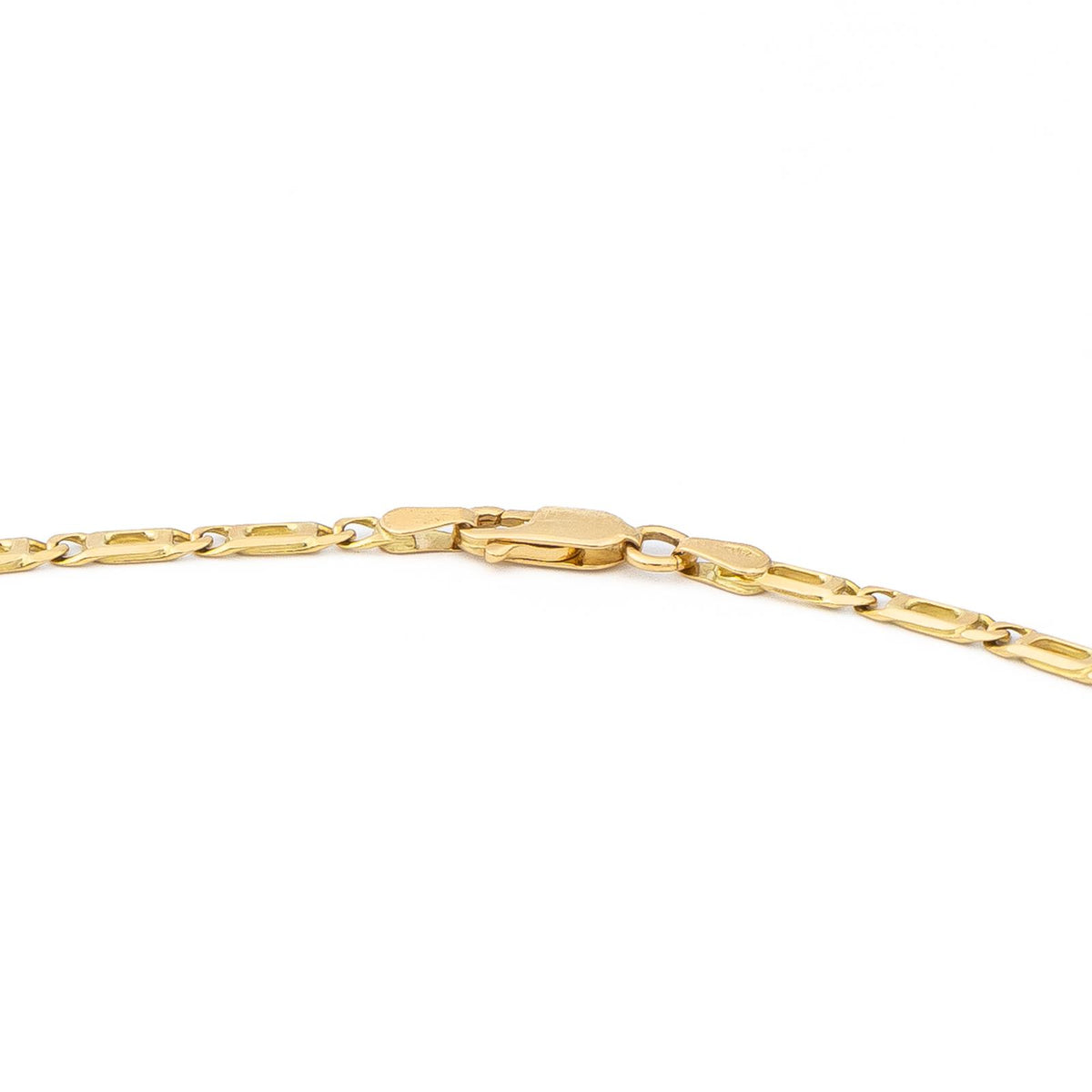 Navy mesh chain necklace in yellow gold