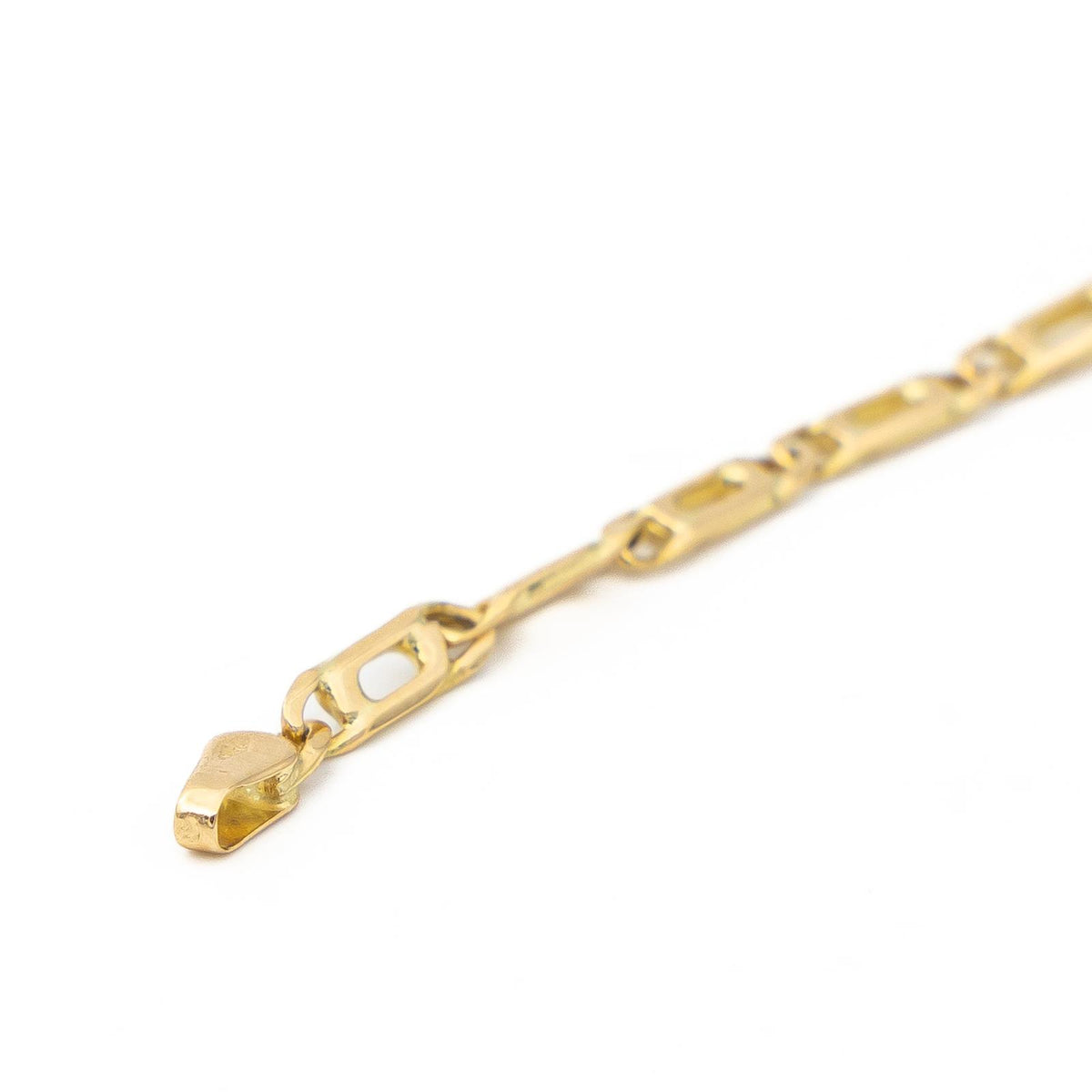 Navy mesh chain necklace in yellow gold