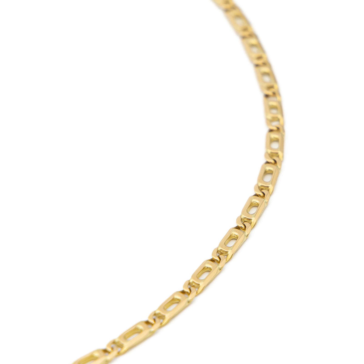 Navy mesh chain necklace in yellow gold