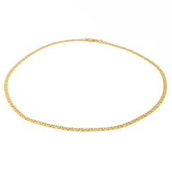 Navy mesh chain necklace in yellow gold