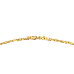 Navy mesh chain necklace in yellow gold