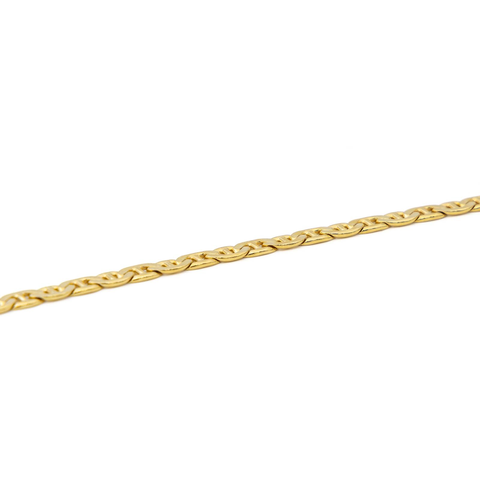 Navy mesh chain necklace in yellow gold