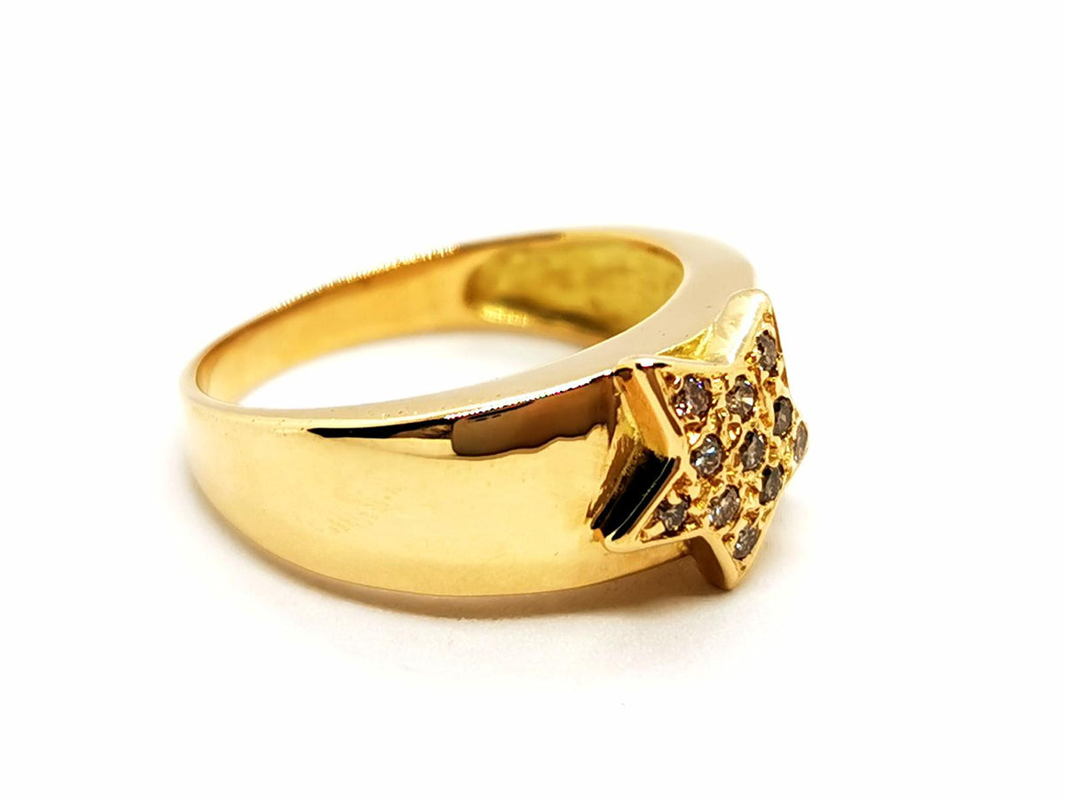 Star Ring Yellow Gold Diamond