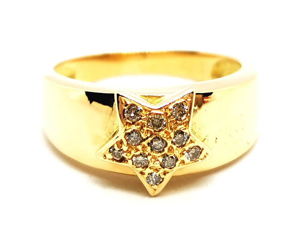 Star Ring Yellow Gold Diamond