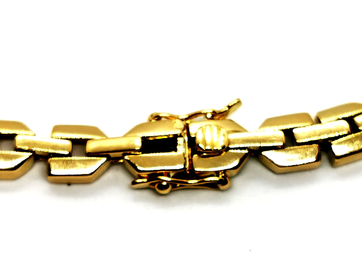 Pendant necklace in yellow gold, diamonds and rubies