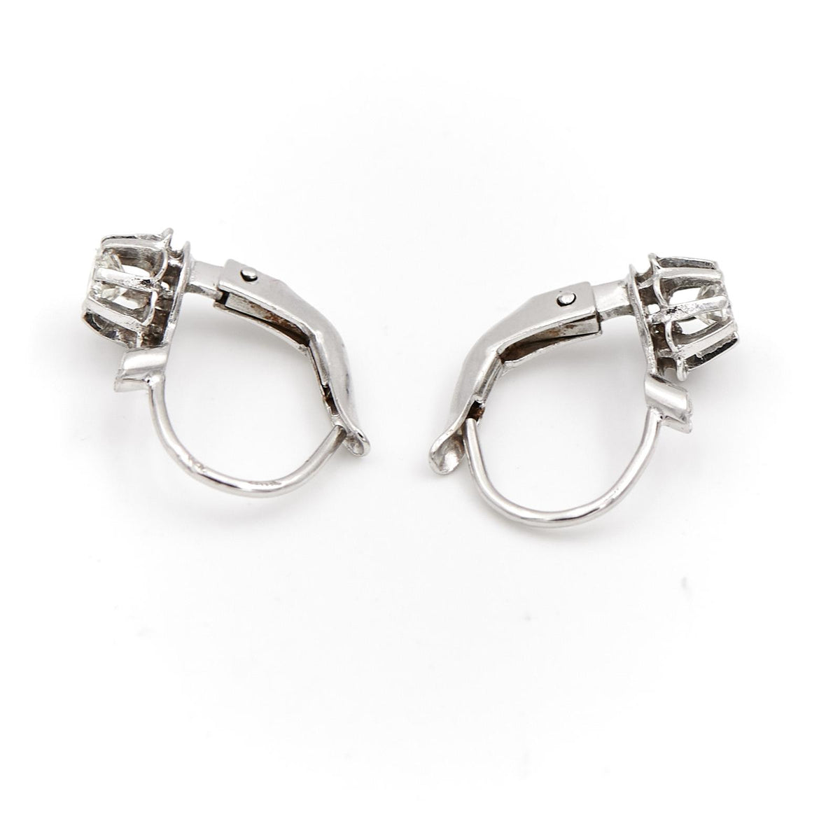 Art deco earrings White gold Diamond