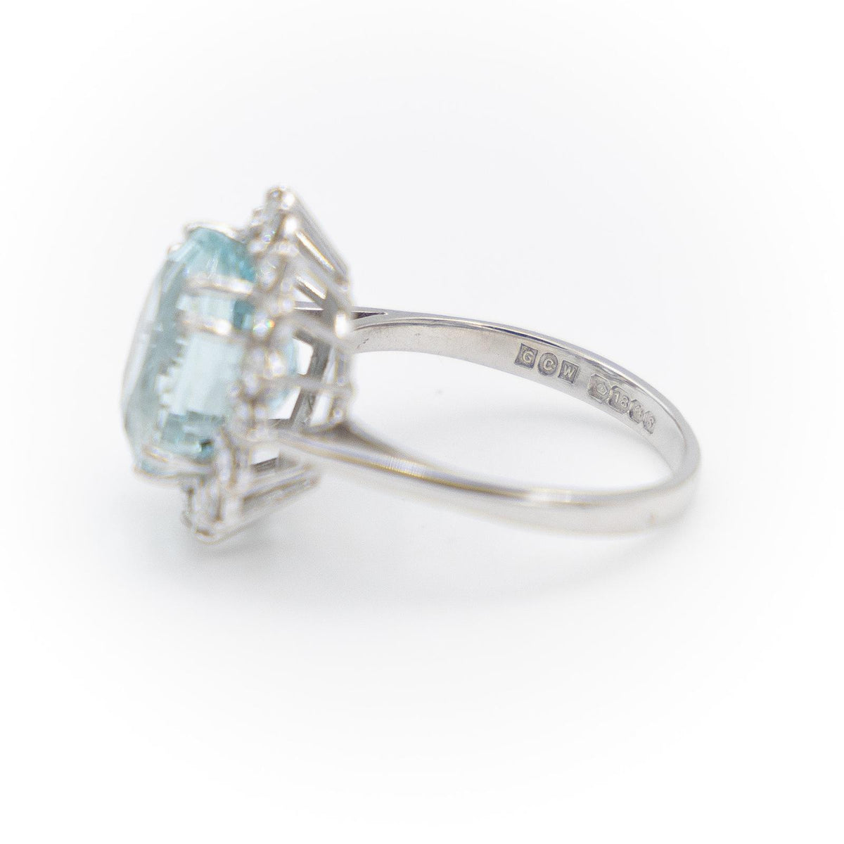Pompadour ring White gold Aquamarine