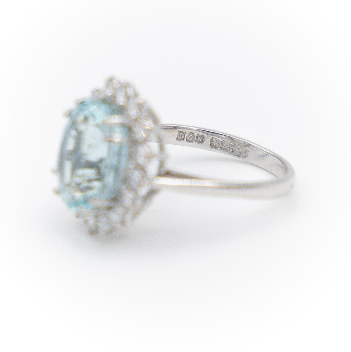 Pompadour ring White gold Aquamarine