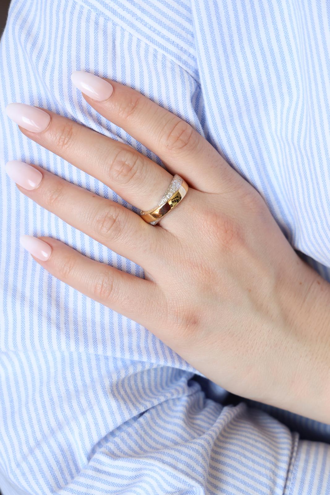 BALMAIN ring in yellow gold, white gold and diamonds