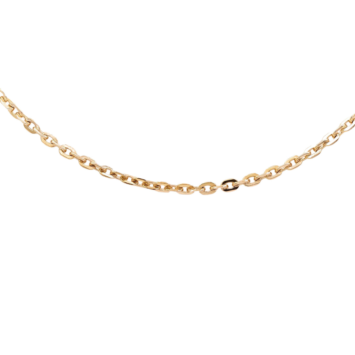 Cable link chain necklace in yellow gold