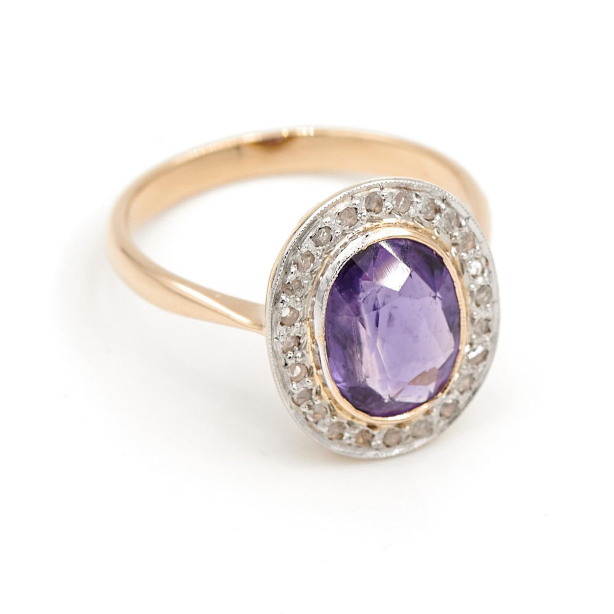 Pompadour ring White gold Amethyst
