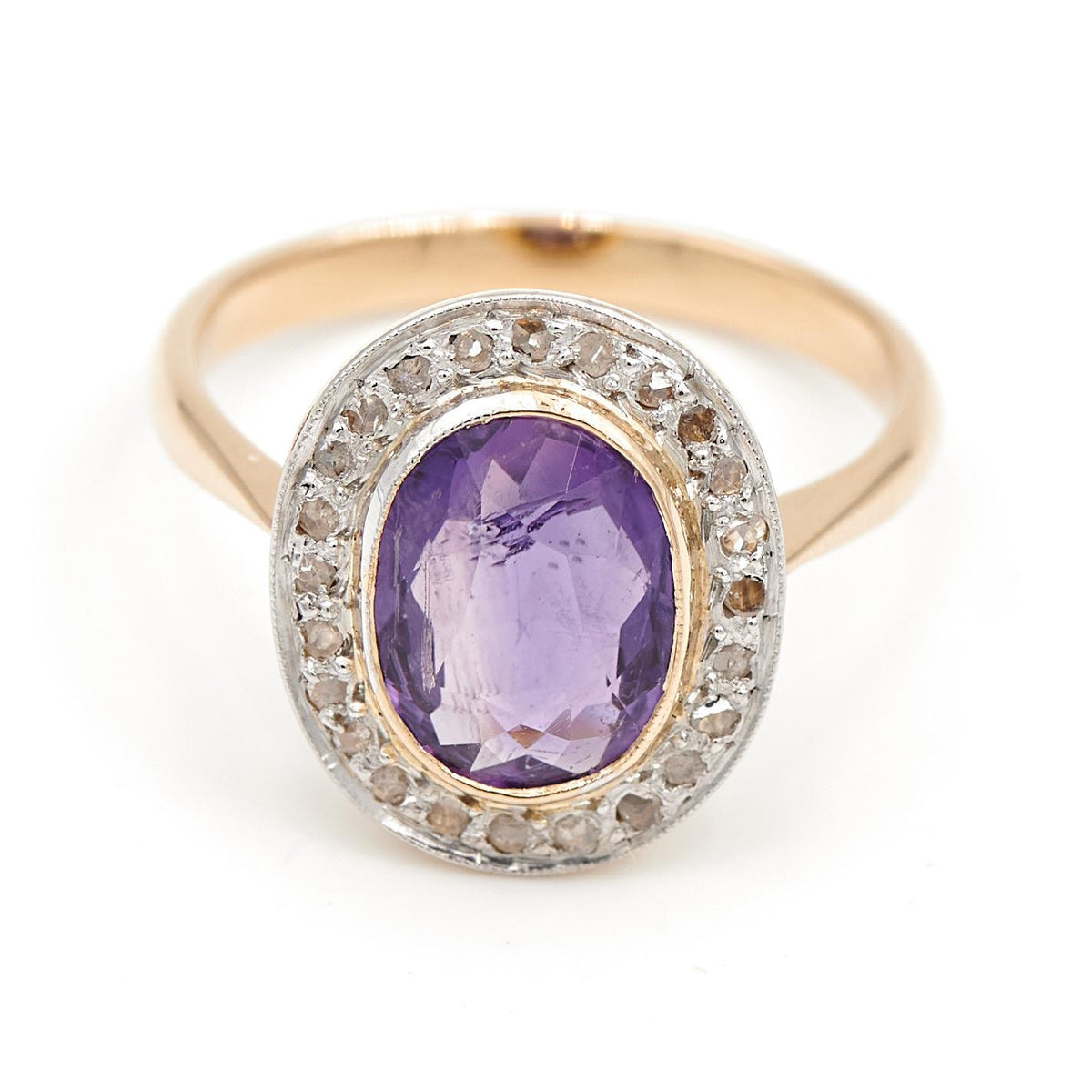Pompadour ring White gold Amethyst
