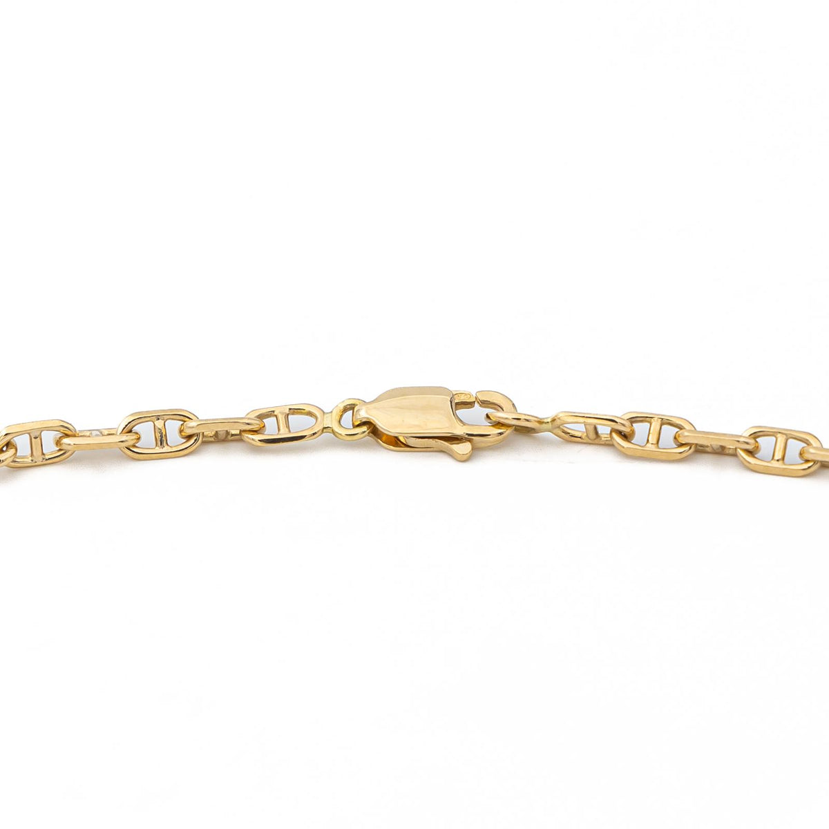 Navy mesh chain necklace in yellow gold
