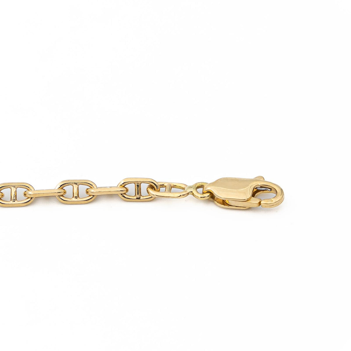 Navy mesh chain necklace in yellow gold
