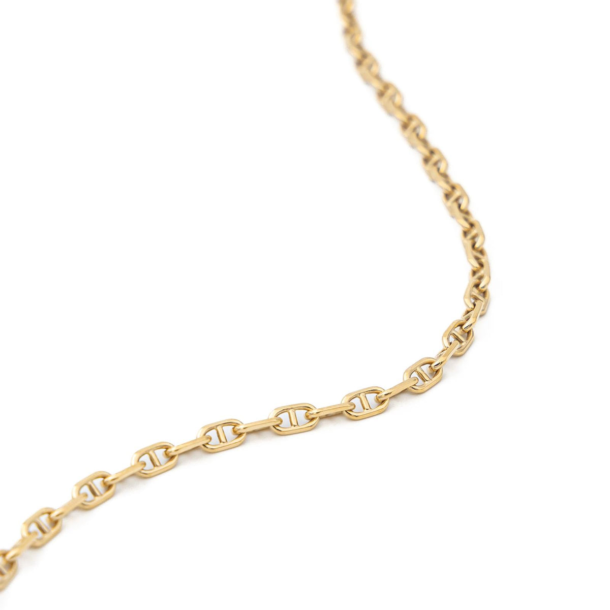 Navy mesh chain necklace in yellow gold