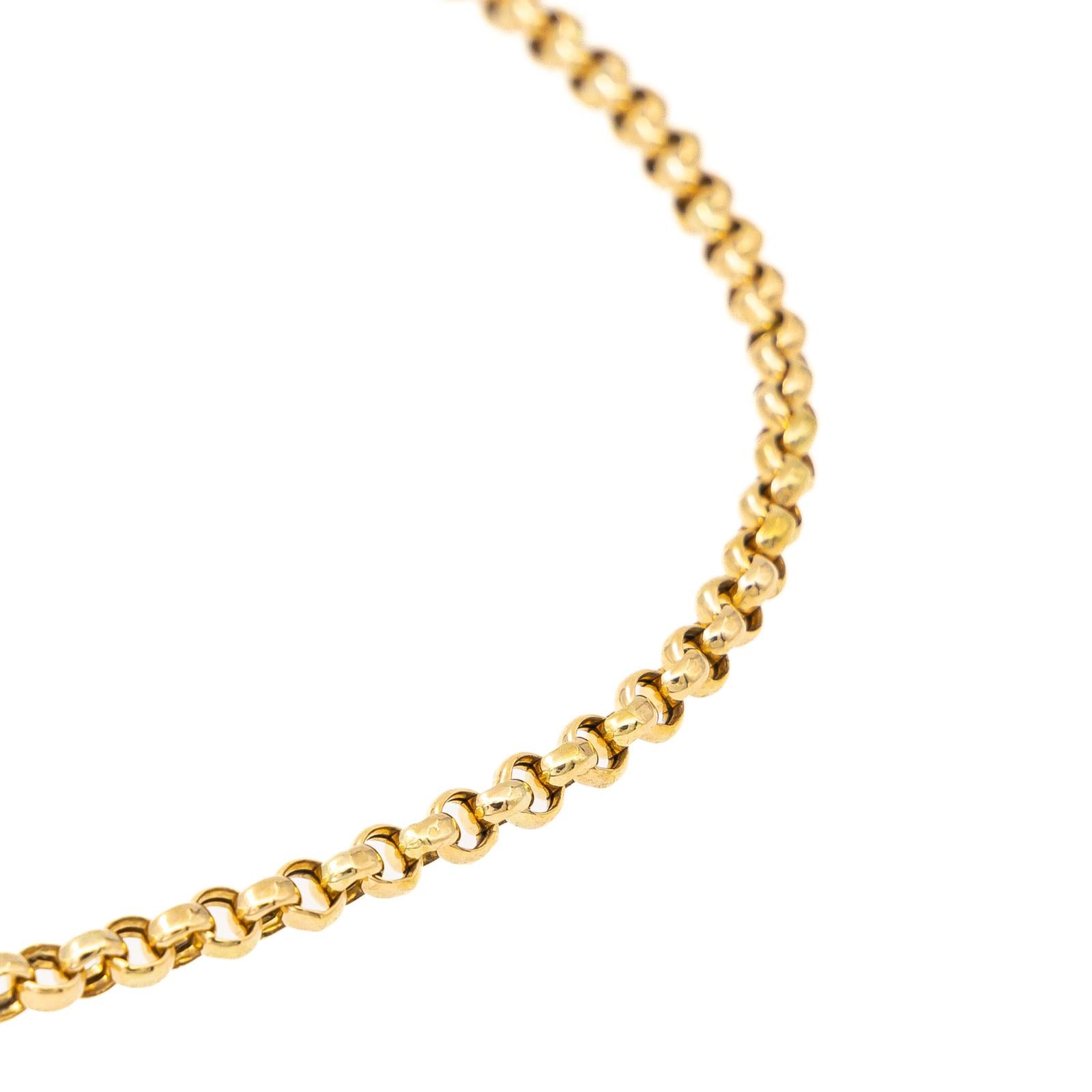Yellow gold belcher chain necklace