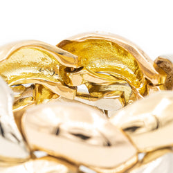 Bandeau ring in 3 braided golds