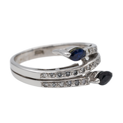 White gold and sapphire ring