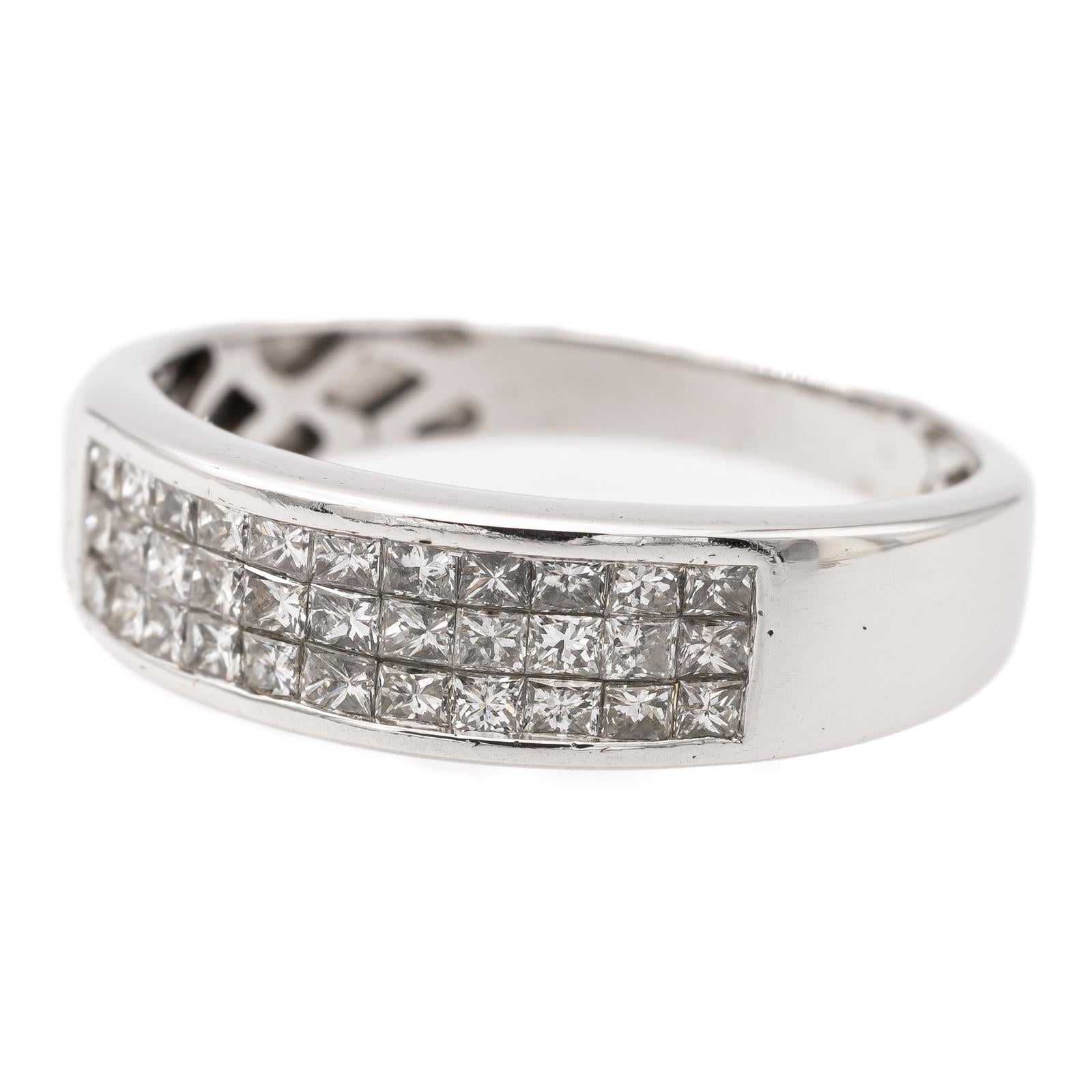 Bague Bandeau en or blanc et diamants