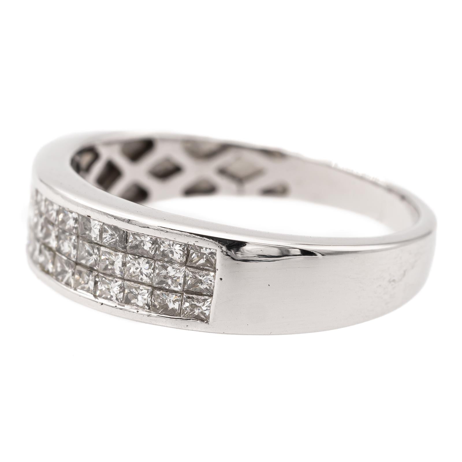 Bague Bandeau en or blanc et diamants
