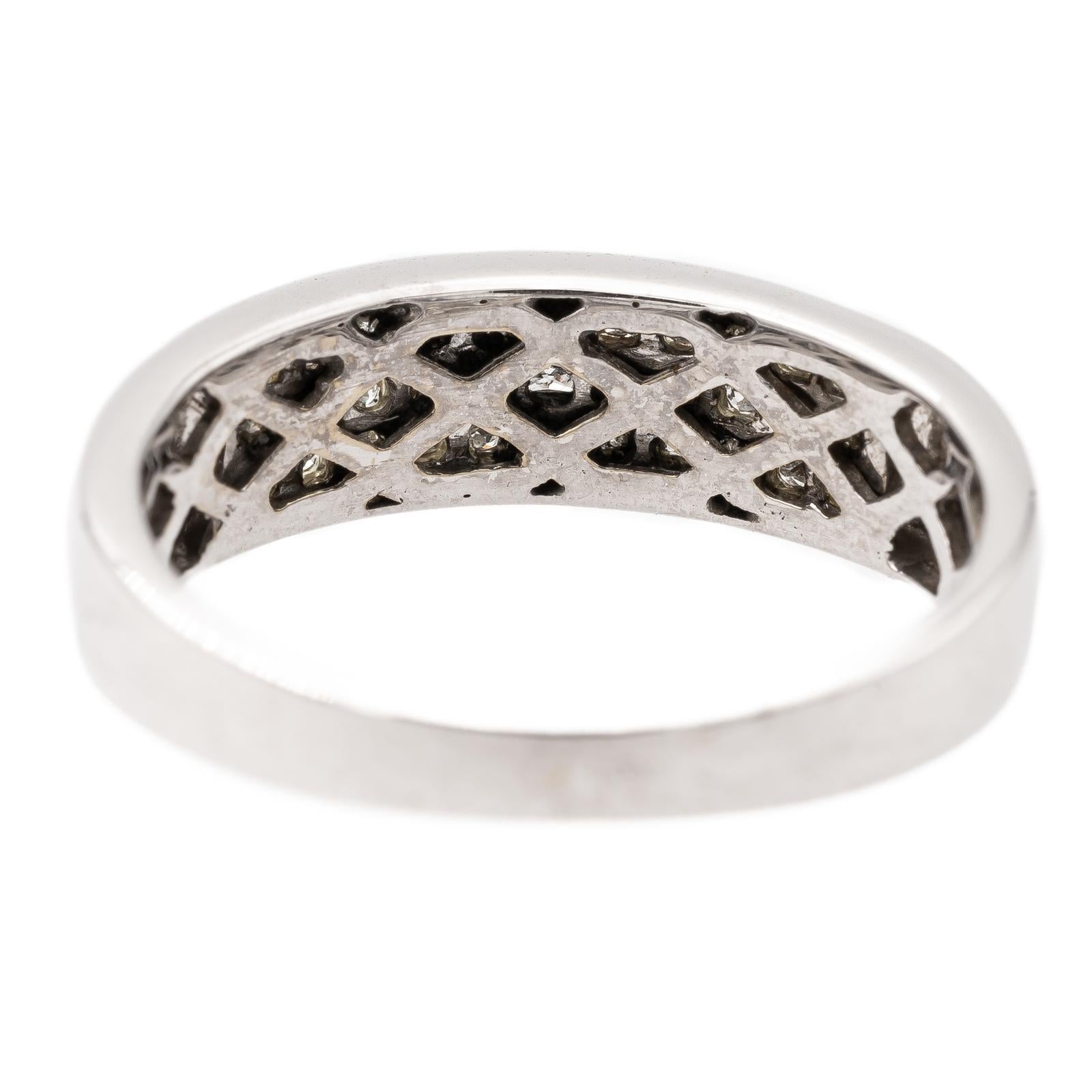 Bague Bandeau en or blanc et diamants