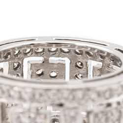 Openwork bandeau ring in white gold and diamonds