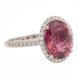 Pompadour ring in white gold and pink tourmaline