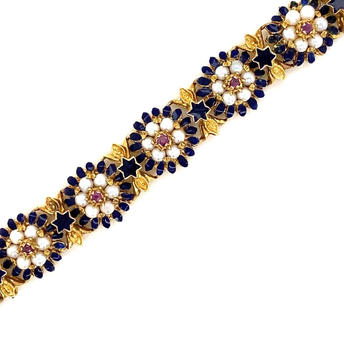 60s Gold Enamel Bracelet - Castafiore